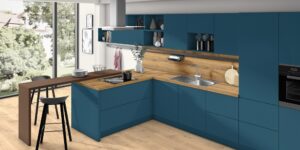 Кухня по поръчка Ocean blue Feelwood Brown oak